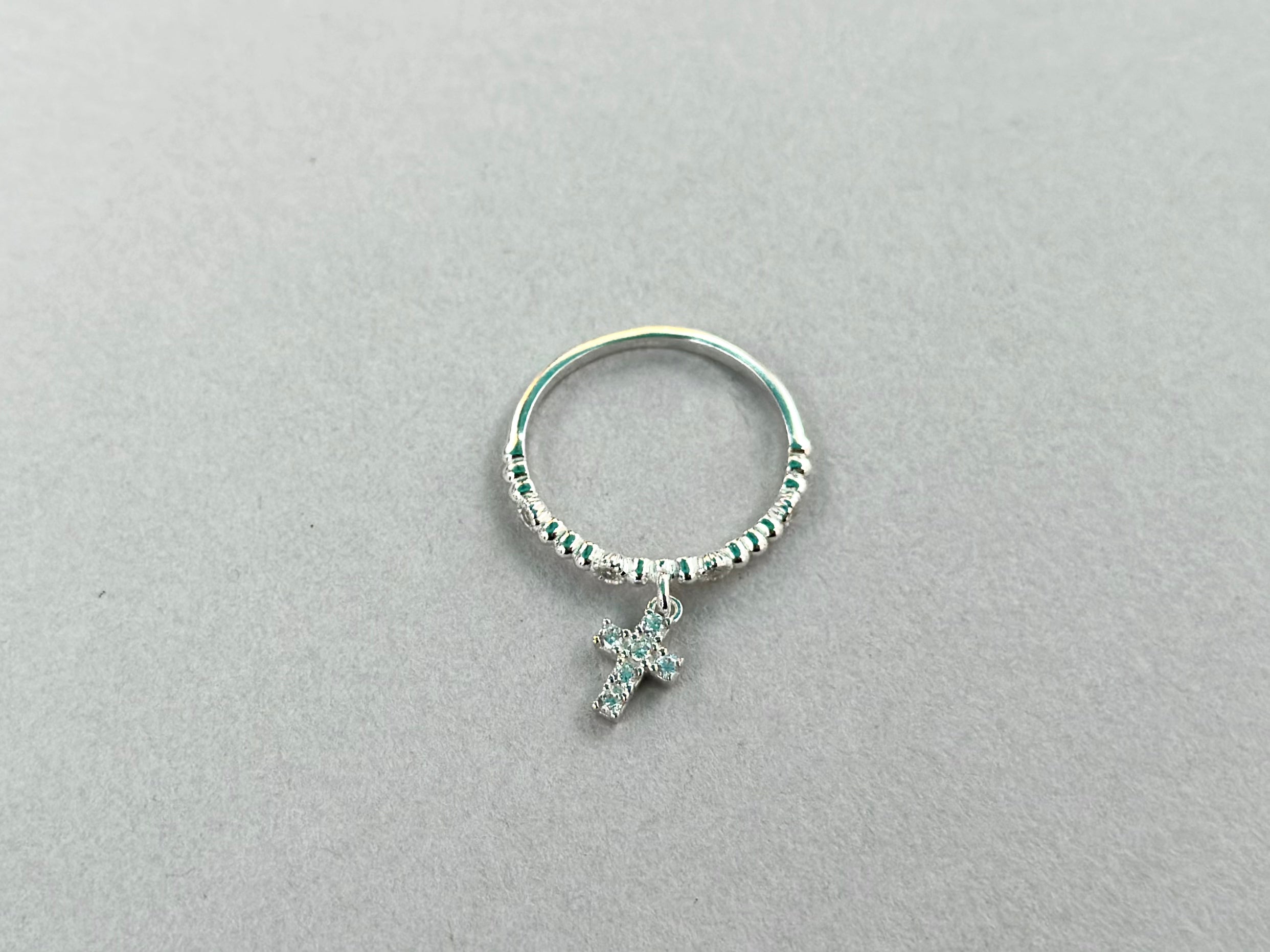 Sterling Silver Dangle Cross Ring vinnacross