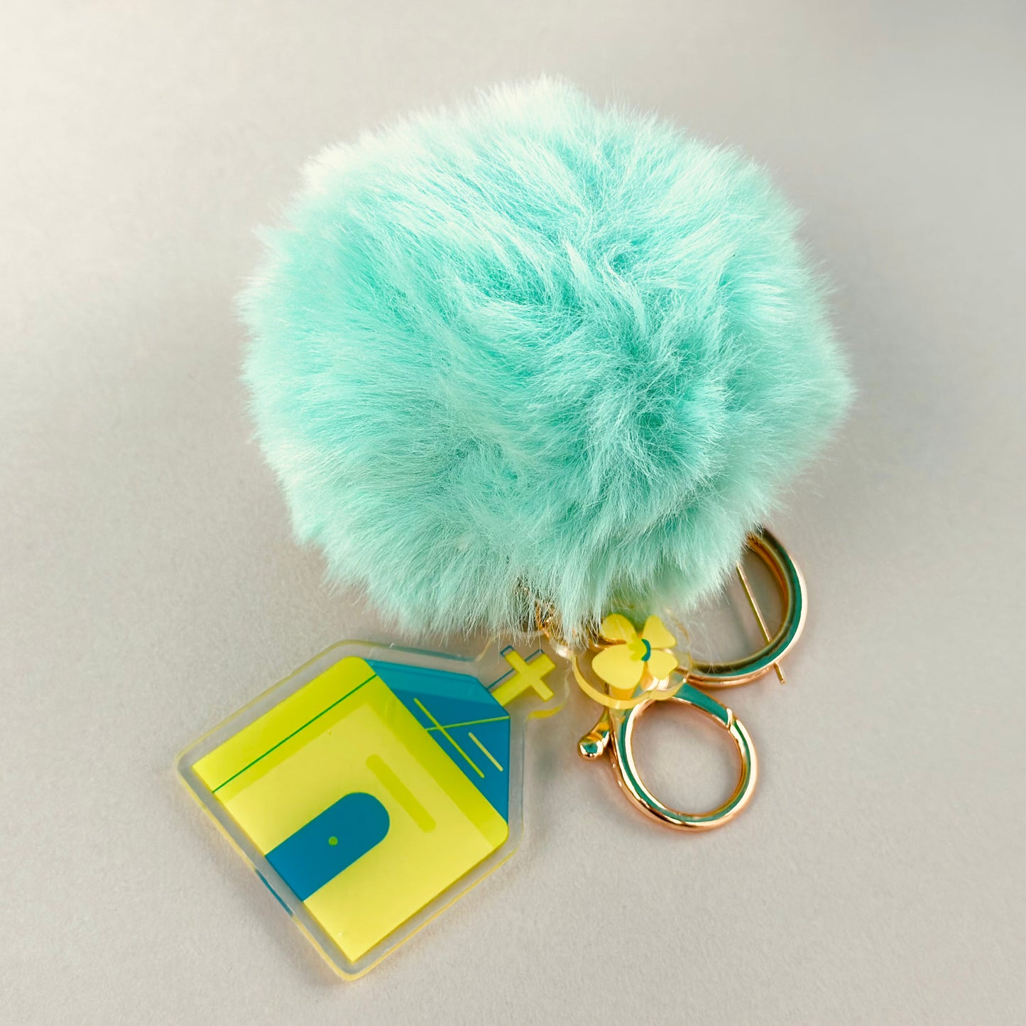 Bloom Church Key Chains with Fur Pompoms