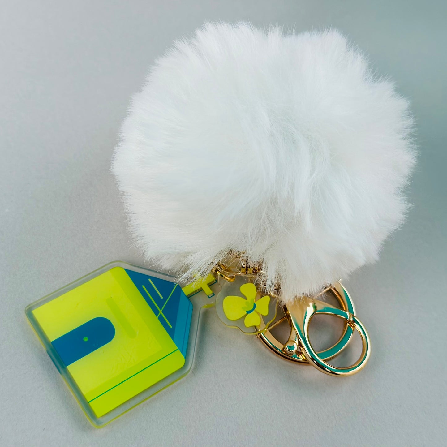 Bloom Church Key Chains with Fur Pompoms