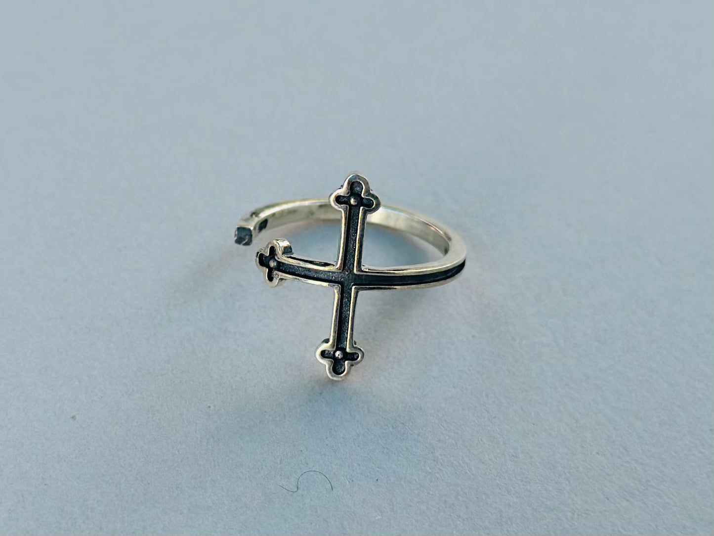 Sterling Silver Bottony Cross Ring