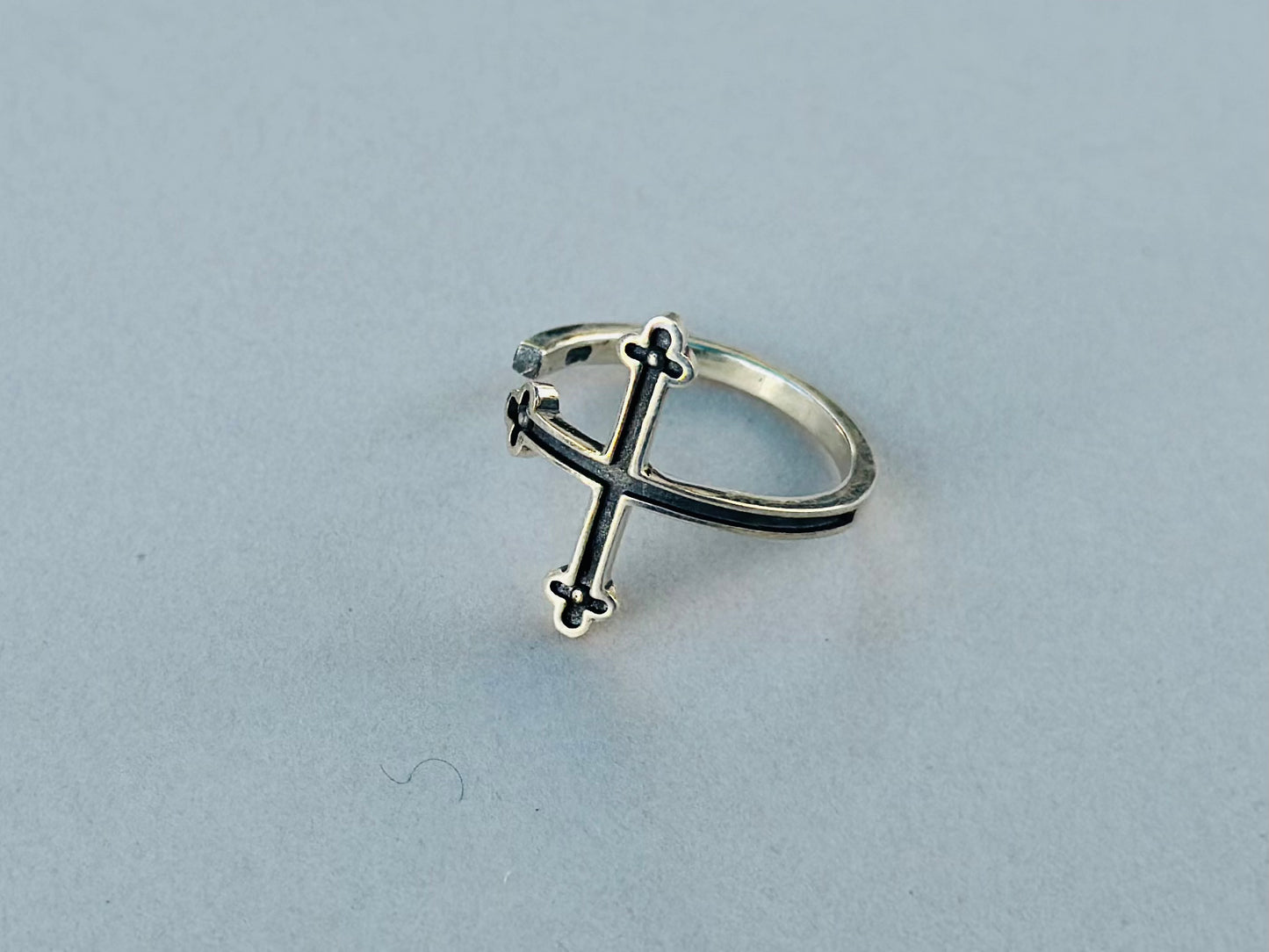 Sterling Silver Bottony Cross Ring