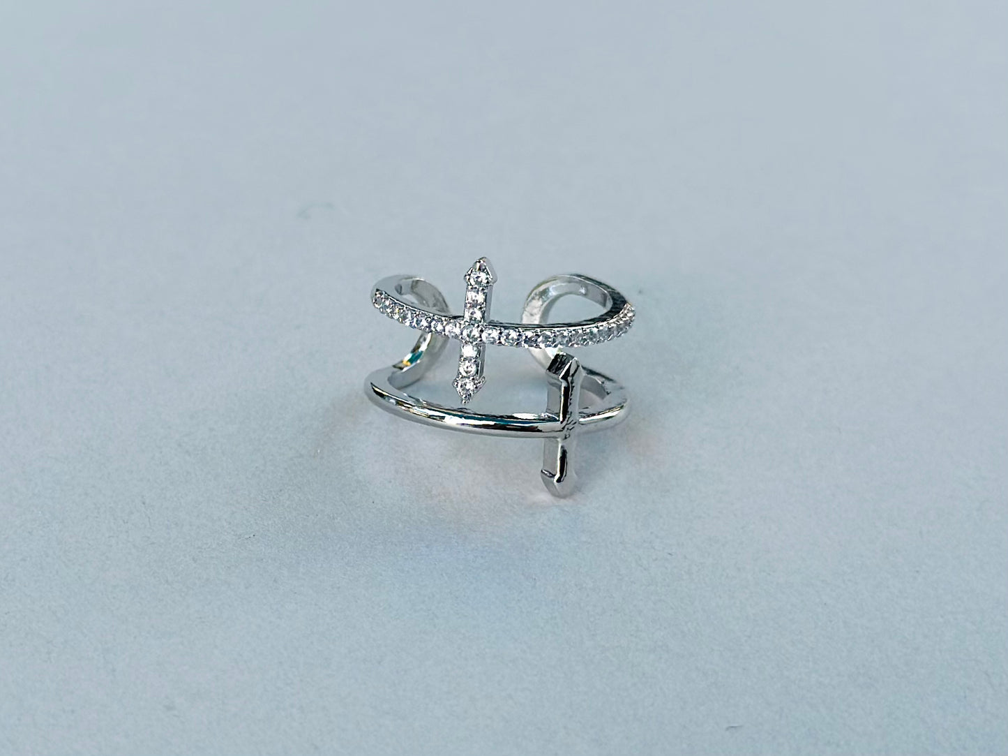 Twinkle Double Cross Ring