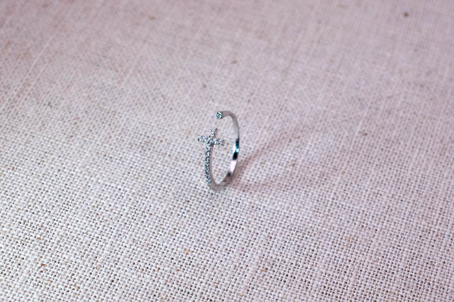 Sterling Silver Base: BB Single Cross Ring