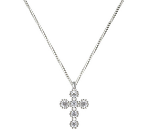 Sterling Silver Base: Lenna Cross Necklace