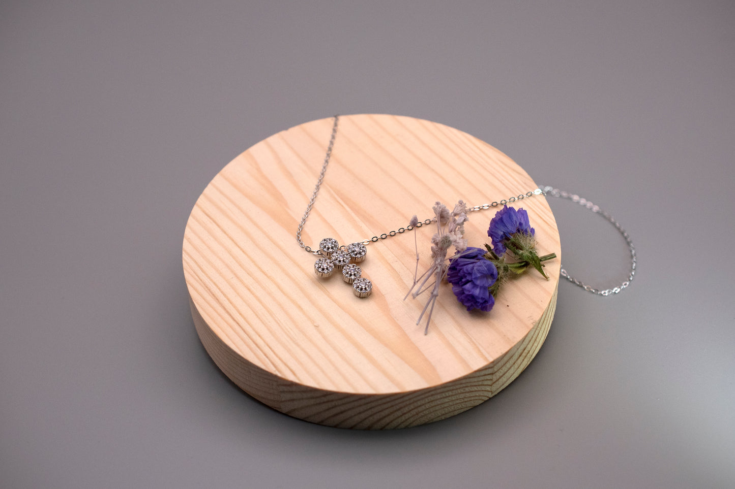 Sterling Silver Base: The Floras Cross Necklace