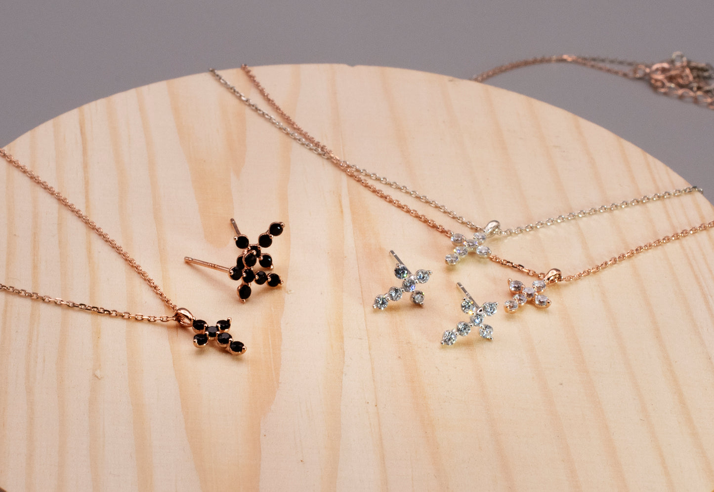 Sterling Silver Base: Gisele Cross Necklace