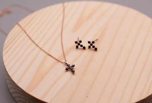 Sterling Silver Base: Gisele Cross Necklace