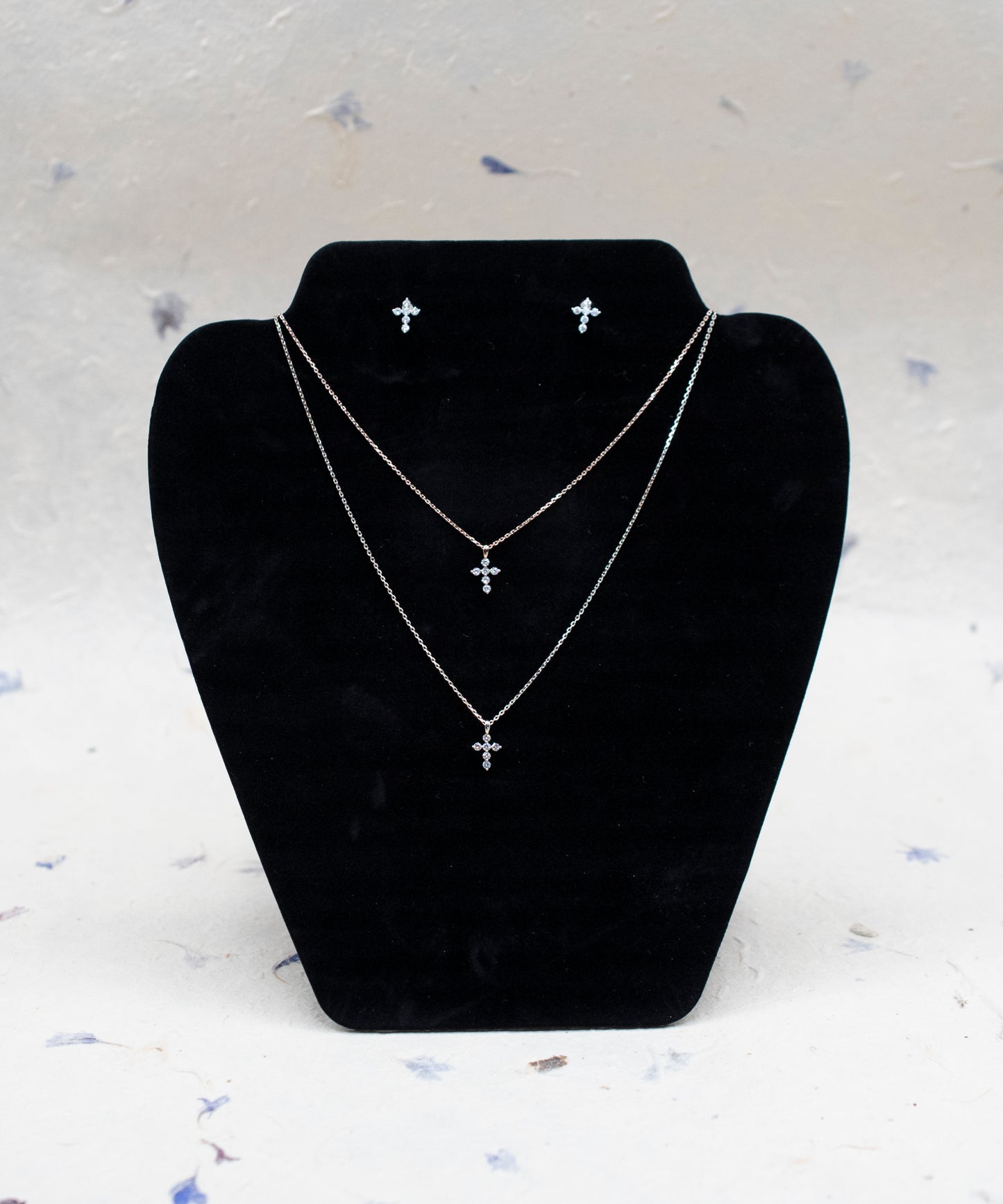 Sterling Silver Base: Gisele Cross Necklace