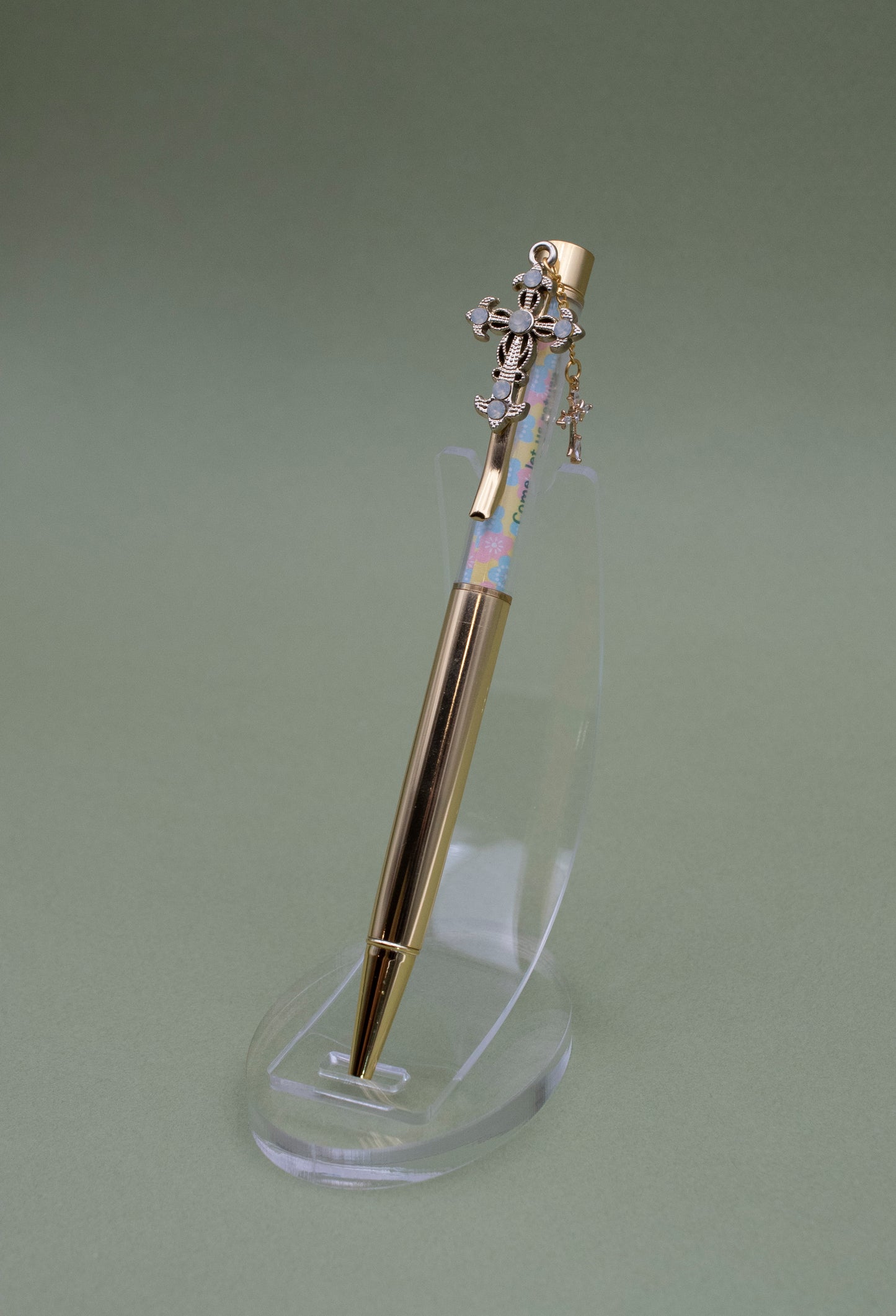 Gold Moon Stone Cross Pen