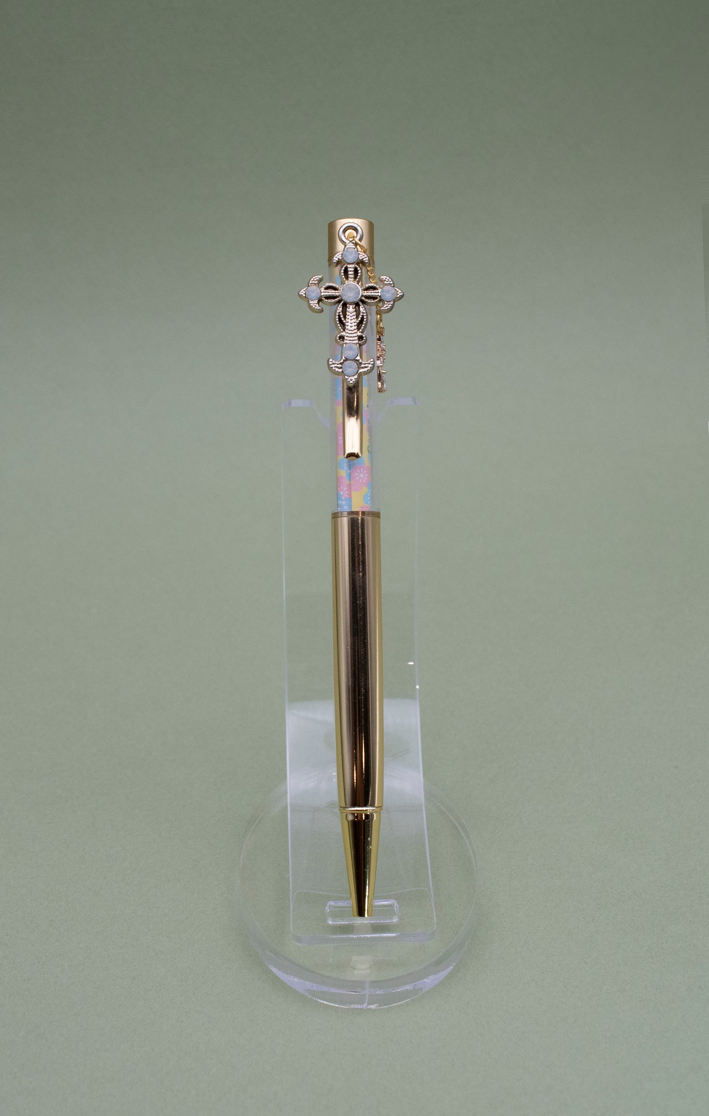 Gold Moon Stone Cross Pen