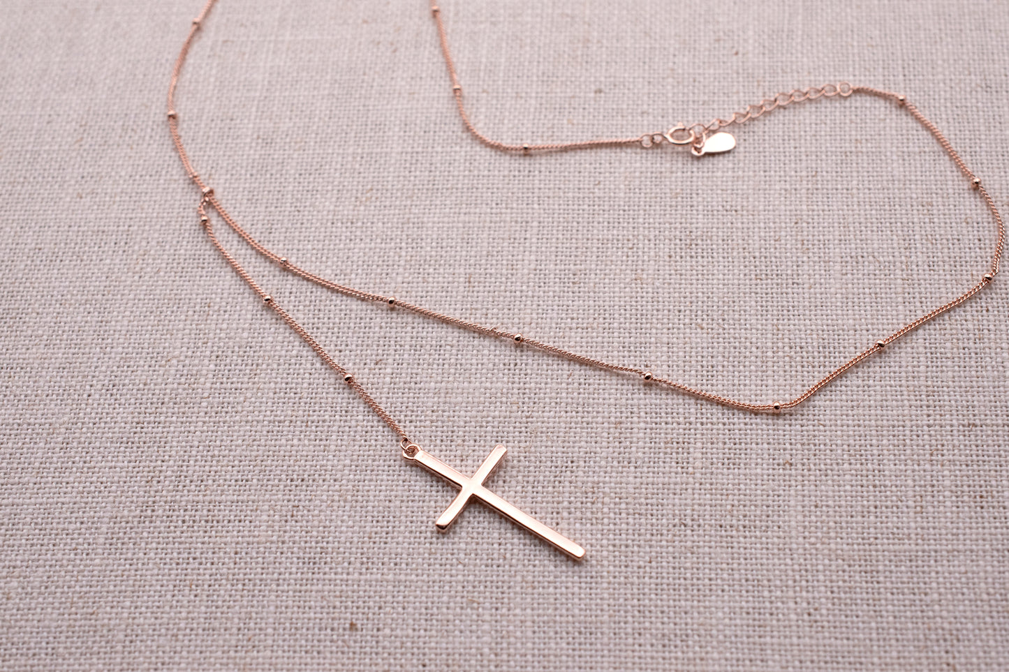 Sterling Silver Base: Olga Cross Necklace