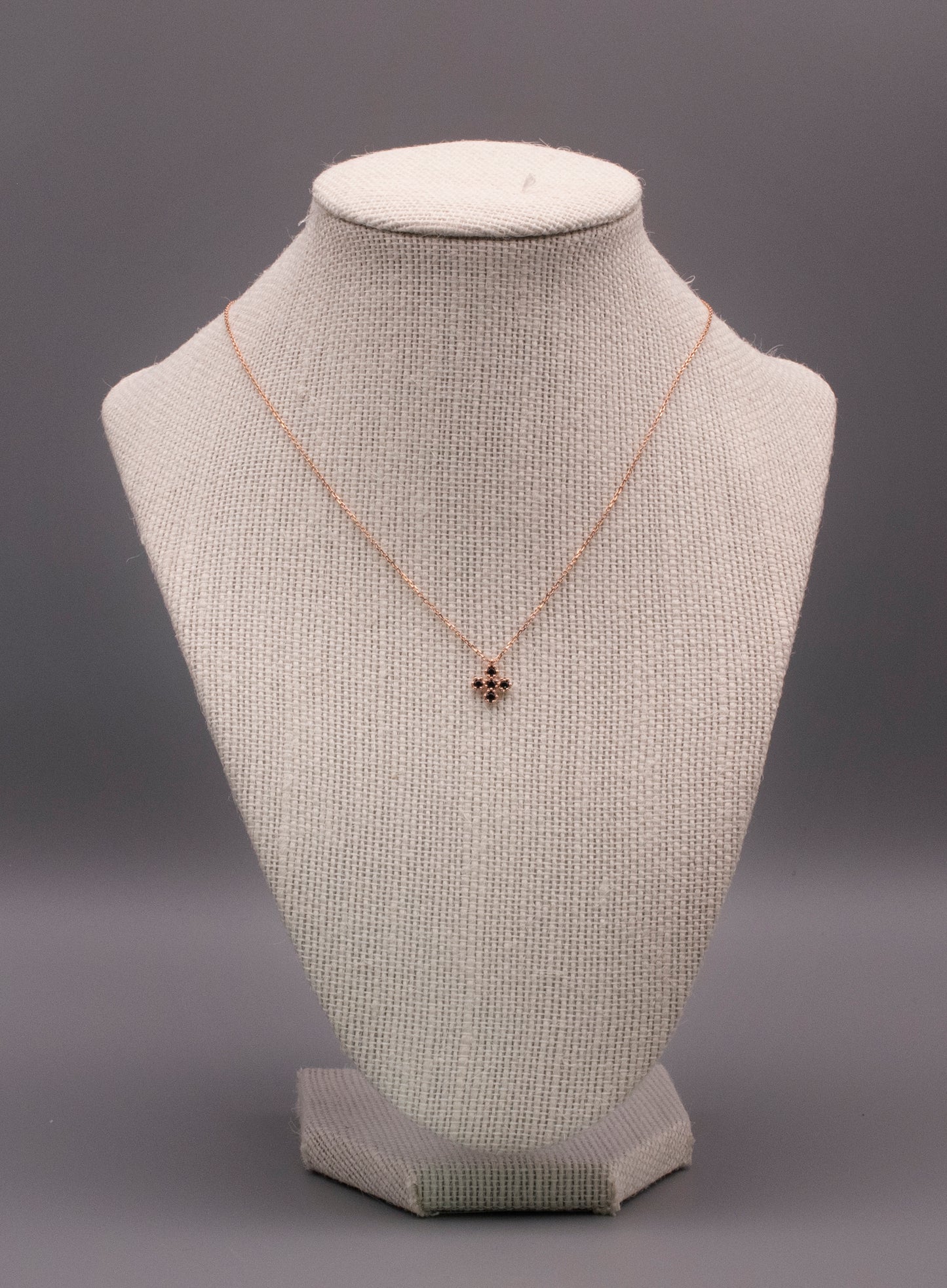 Sterling Silver Base: Simply Black Cross Necklace